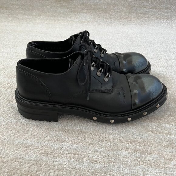 Alexander McQueen Hobnail Studded Derby Shoes 43 Black - Picture 4 of 11